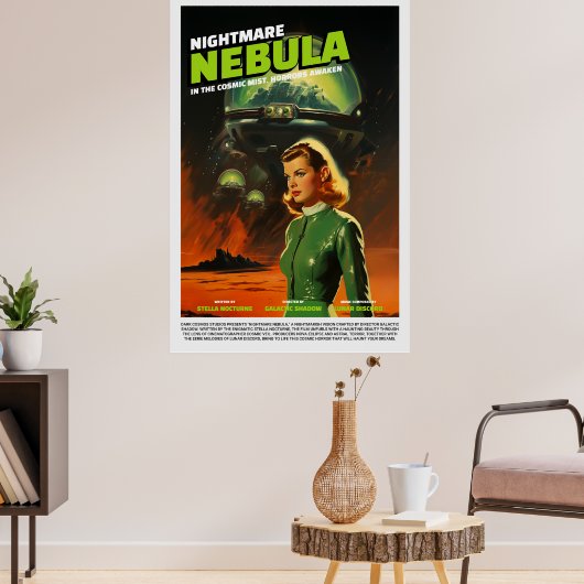 Retro Alien Sci-Fi Movie Inspired Wall Poster ポスター (リビング3)