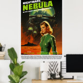 Retro Alien Sci-Fi Movie Inspired Wall Poster ポスター (ホームオフィス)