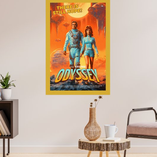 Retro Alien Sci-Fi Movie Inspired Wall Poster ポスター (リビング3)