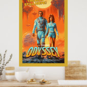 Retro Alien Sci-Fi Movie Inspired Wall Poster ポスター (キッチン)