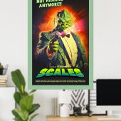 Retro Alien Sci-Fi Movie Inspired Wall Poster ポスター (ホームオフィス)
