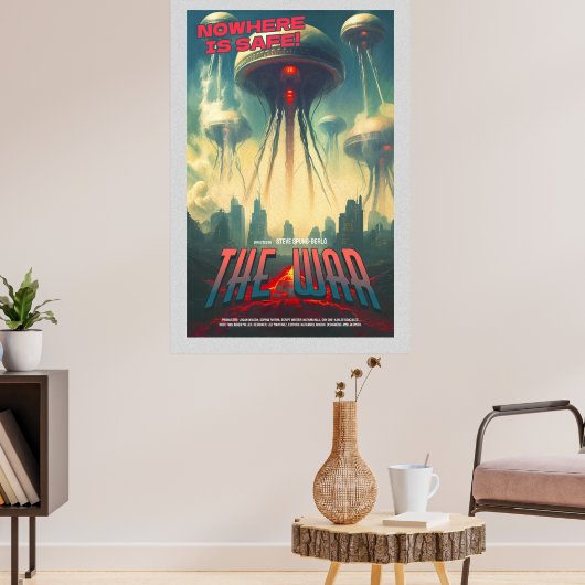 Retro Alien Sci-Fi Movie Inspired Wall Poster ポスター (リビング3)