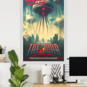 Retro Alien Sci-Fi Movie Inspired Wall Poster ポスター (ホームオフィス)