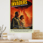 Retro Alien Sci-Fi Movie Inspired Wall Poster ポスター (キッチン)