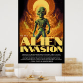 Retro Alien Sci-Fi Movie Inspired Wall Poster ポスター (キッチン)
