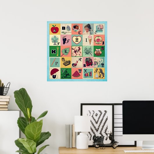 Retro Alphabet Poster ポスター (ホームオフィス)