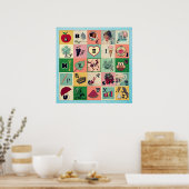 Retro Alphabet Poster ポスター (キッチン)
