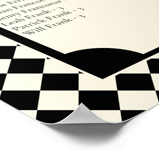 Retro Alphabetical Wedding Seating Chart Poster ポスター (角)