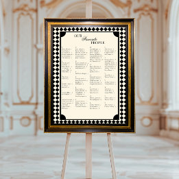 Retro Alphabetical Wedding Seating Chart Poster ポスター