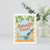 Retro Amalfi Coast Italy Living la Dolce Vita ポストカード (スタンド正面)