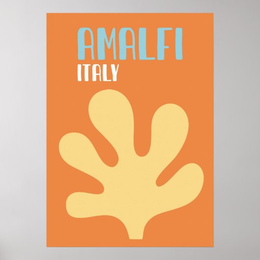 Retro Amalfi Coast Travel Poster – Vibrant Orange  ポスター (正面)