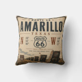 Retro Amarillo Route 66 Coordinates クッション (裏面)
