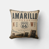 Retro Amarillo Route 66 Coordinates クッション (正面)