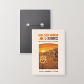 Retro Amarillo Texas Route 66 Landmark 缶バッジ (正面/裏面)