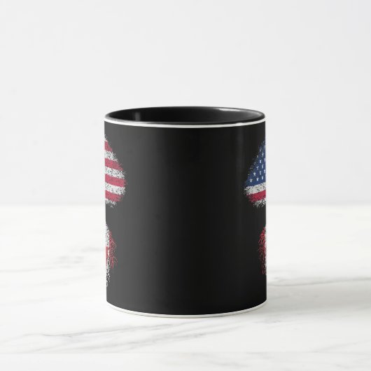 Retro American Canadian Flag Tree Roots Canada マグカップ (中央)