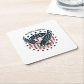 Retro American Eagle  スクエアペーパーコースター (アングル)