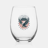 Retro American Eagle  ステムなしワイングラス (裏面)