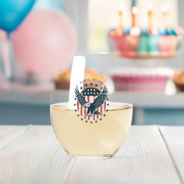 Retro American Eagle  ステムなしワイングラス