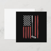 Retro American Flag Golf Golfer Funny Golf Club 招待状 (正面/裏面)