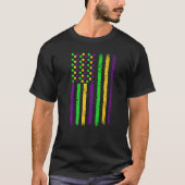Retro American Flag Mardi Gras Funny US Mardi Gras Tシャツ (正面)