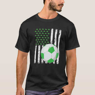 Retro American Flag Soccer Sport St. Patrick's Day Tシャツ