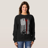 Retro American Flag Tractor Men Women Tractor Farm スウェットシャツ (正面フル)