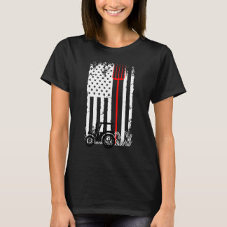 Retro American Flag Tractor Men Women Tractor Farm Tシャツ