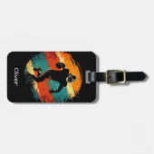 Retro American Football Player ラゲッジタグ (正面横)