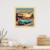 Retro American Road Trip Pop Art ポスター (キッチン)