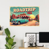 Retro American Road Trip Poster ポスター (ホームオフィス)