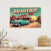 Retro American Road Trip Poster ポスター (キッチン)