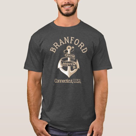 Retro Anchor Branford Connecticut US Tシャツ (正面)