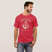 Retro Anchor Freeport Maine USA Tシャツ (正面フル)