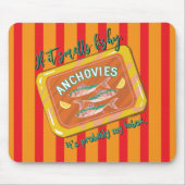 Retro Anchovies Funny Office Humor Mousepad マウスパッド (正面)