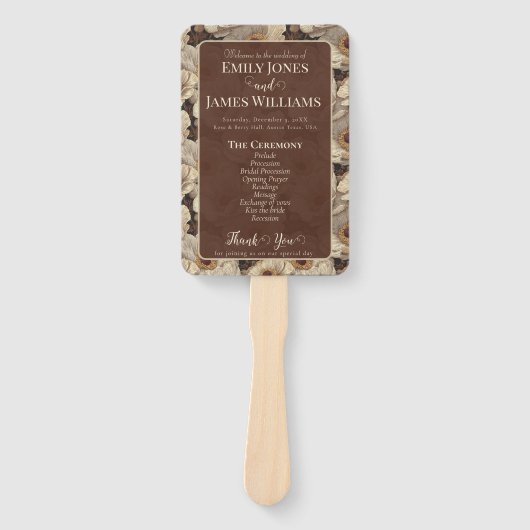 Retro Anemones Sparkle Destination Wedding ハンドファン (正面)