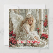 Retro angel printable Christmas season greeting  シーズンカード (正面)