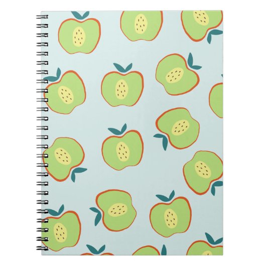 Retro Apple Fruit Pattern Notebook ノートブック (正面)