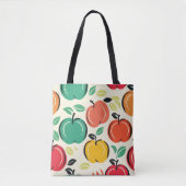Retro Apple Orchard Harvest Grocery  トートバッグ (正面)