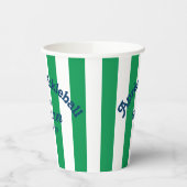 Retro Après Pickle Ball Social Club Green Stripe 紙コップ (左)