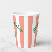 Retro Après Pickle Ball Social Club Pink Stripe 紙コップ (左)