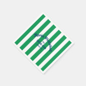 Retro Après Pickleball Social Club Green Stripe  スタンダードカクテルナプキン (角)