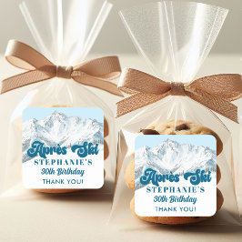 Retro Apres Ski Winter Mountain Birthday Party スクエアシール