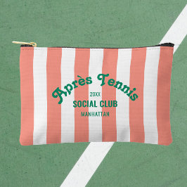 Retro Après Tennis Social Club Pink Stripe アクセサリーポーチ