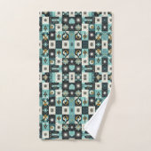 Retro Aqua Diamond Mid Century Modern Towel Set バスタオルセット (ハンドタオル)