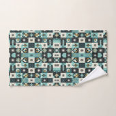 Retro Aqua Diamond Mid Century Modern Towel Set バスタオルセット (ハンドタオル)