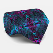 Retro Aqua Magenta and Black Abstract Swirl ネクタイ (ロール)