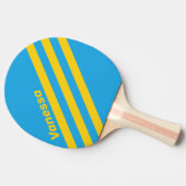 Retro Aqua Reef Three Angled Striping with Name 卓球ラケット (横)