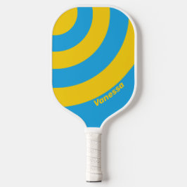 Retro Aqua Reef Three Circle Stripe with Name ピックルボールラケット