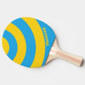 Retro Aqua Reef Three Circle Stripe with Name 卓球ラケット (横)