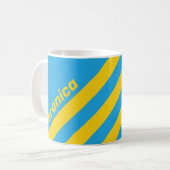 Retro Aqua Reef Three Stripes with Name コーヒーマグカップ (正面左)